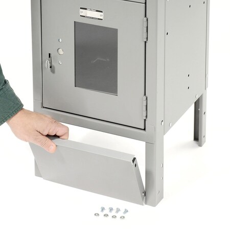 Global Industrial Front Base For 15W X 6H Locker, Gray 652081GY